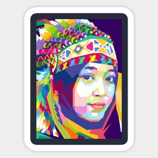 Apache Girl Sticker